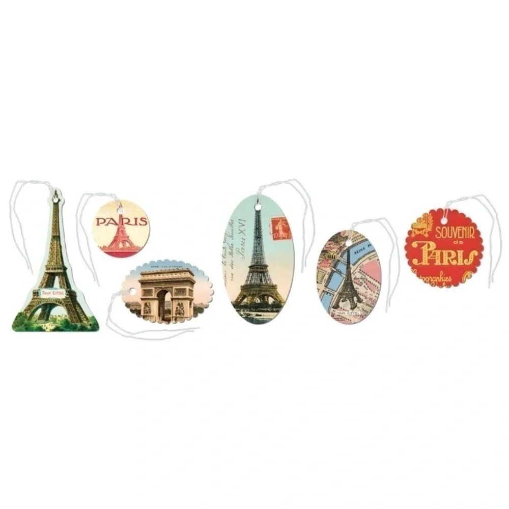 36 Paris themed Gift Tags in tin NWT
